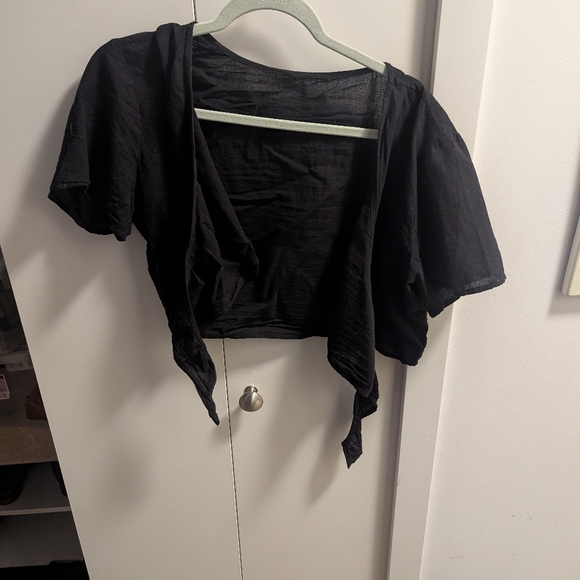 Cropped Linen Top, Small - Picture 2 of 2